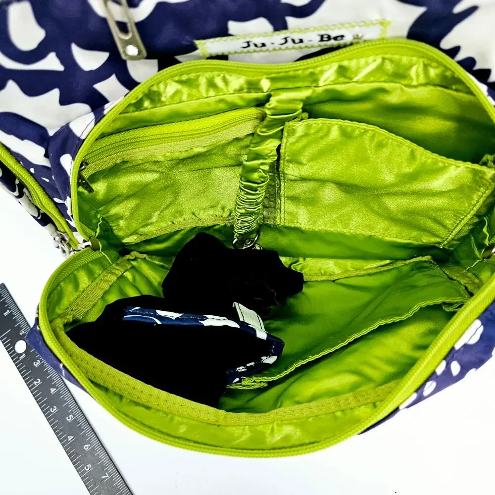 JuJuBe BFF Floral Diaper Bag & Pad Cobalt Blossoms Blue White Rare Discontinued